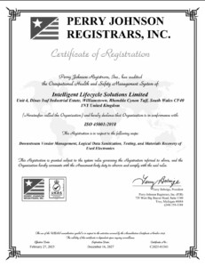 ISO 45001 certificate for Intelligent Lifecycle Solutions