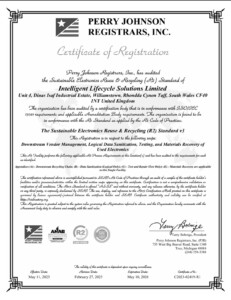 R2v3 certificate for Intelligent Lifecycle Solutions
